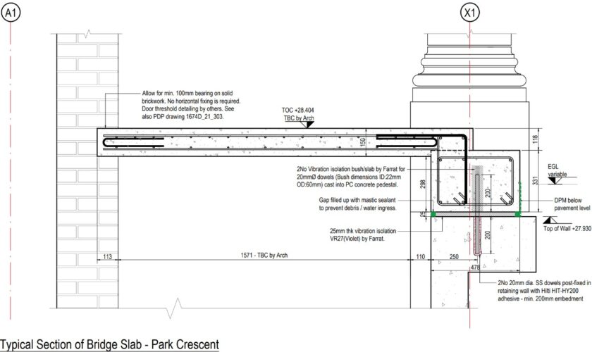 External Entrance Bridge Acoustic Detailing